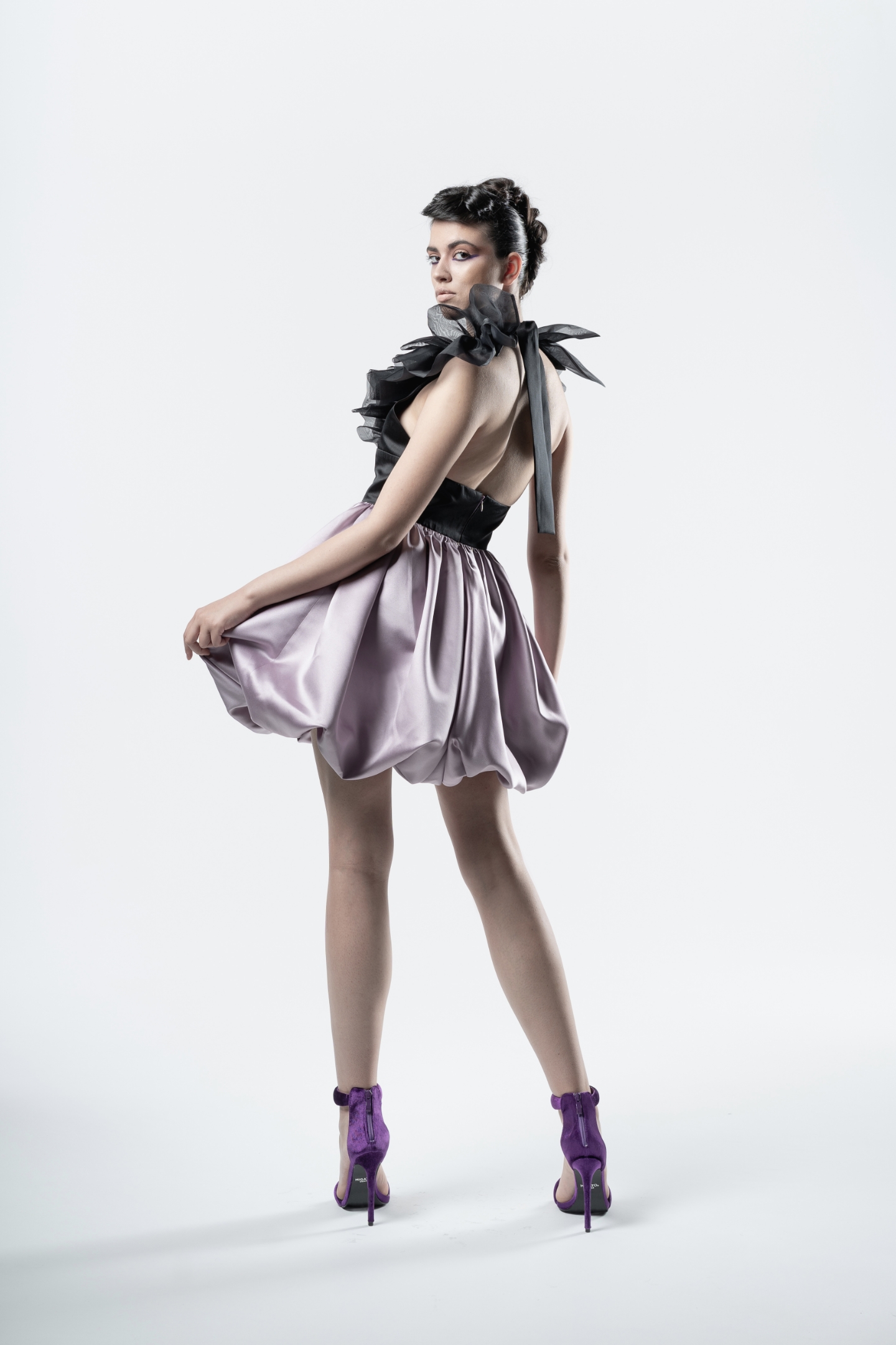 HALTERNECK BALLOON DRESS