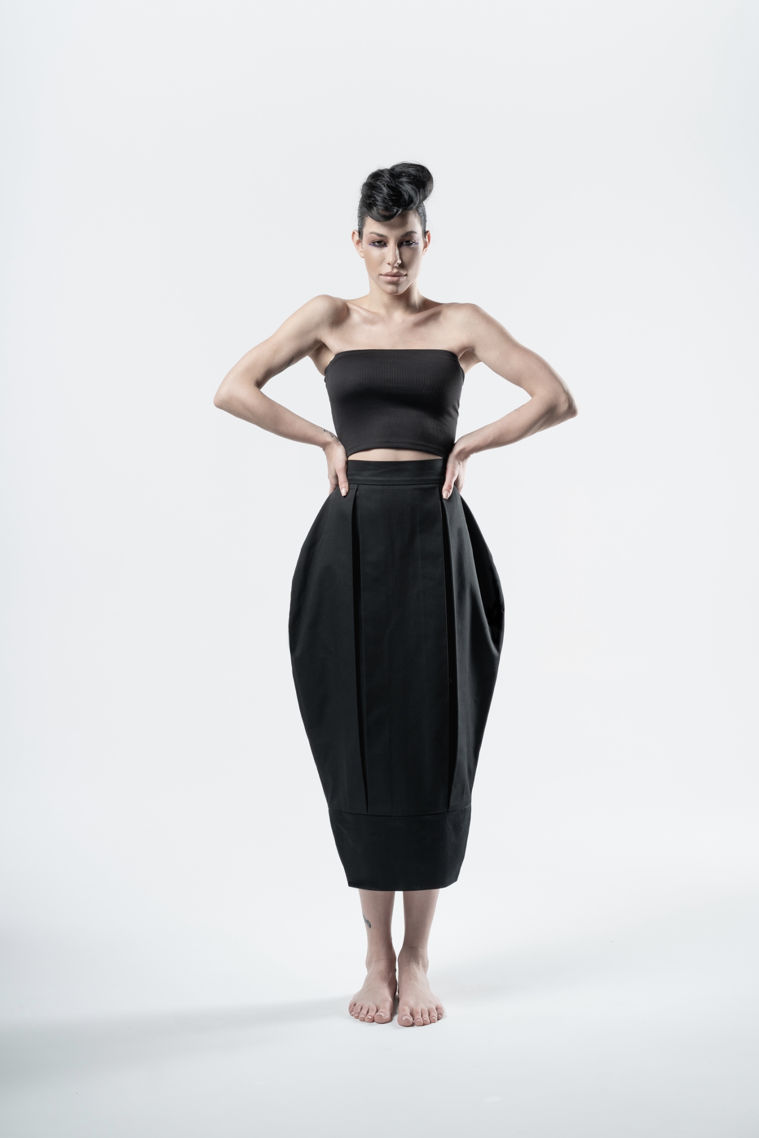 MAXI PARACHUTE SKIRT IN BLACK